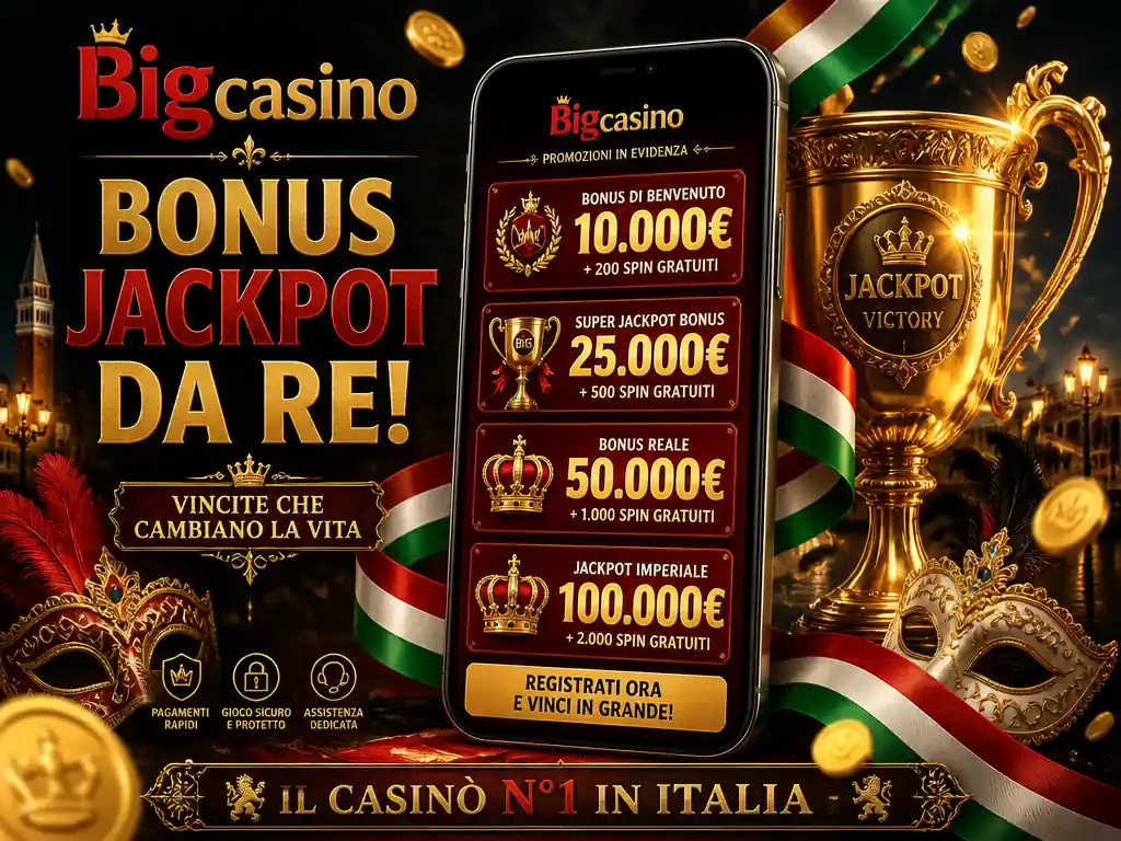 BigCasino Italia bonus 10.000€ 200 spin jackpot 25.000€