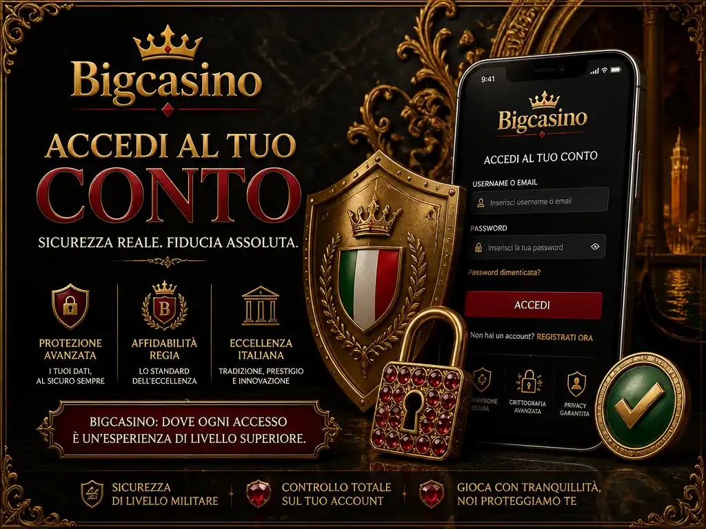 BigCasino Italia login sicurezza account
