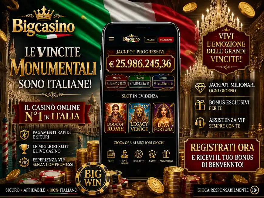 BigCasino Italy 2026 bonus benvenuto jackpot milionari